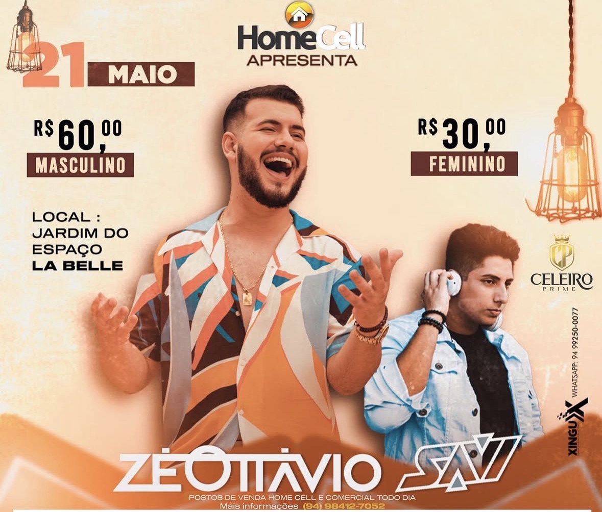 Flyer do evento HomeCell com Zé Ottávio e SAVI