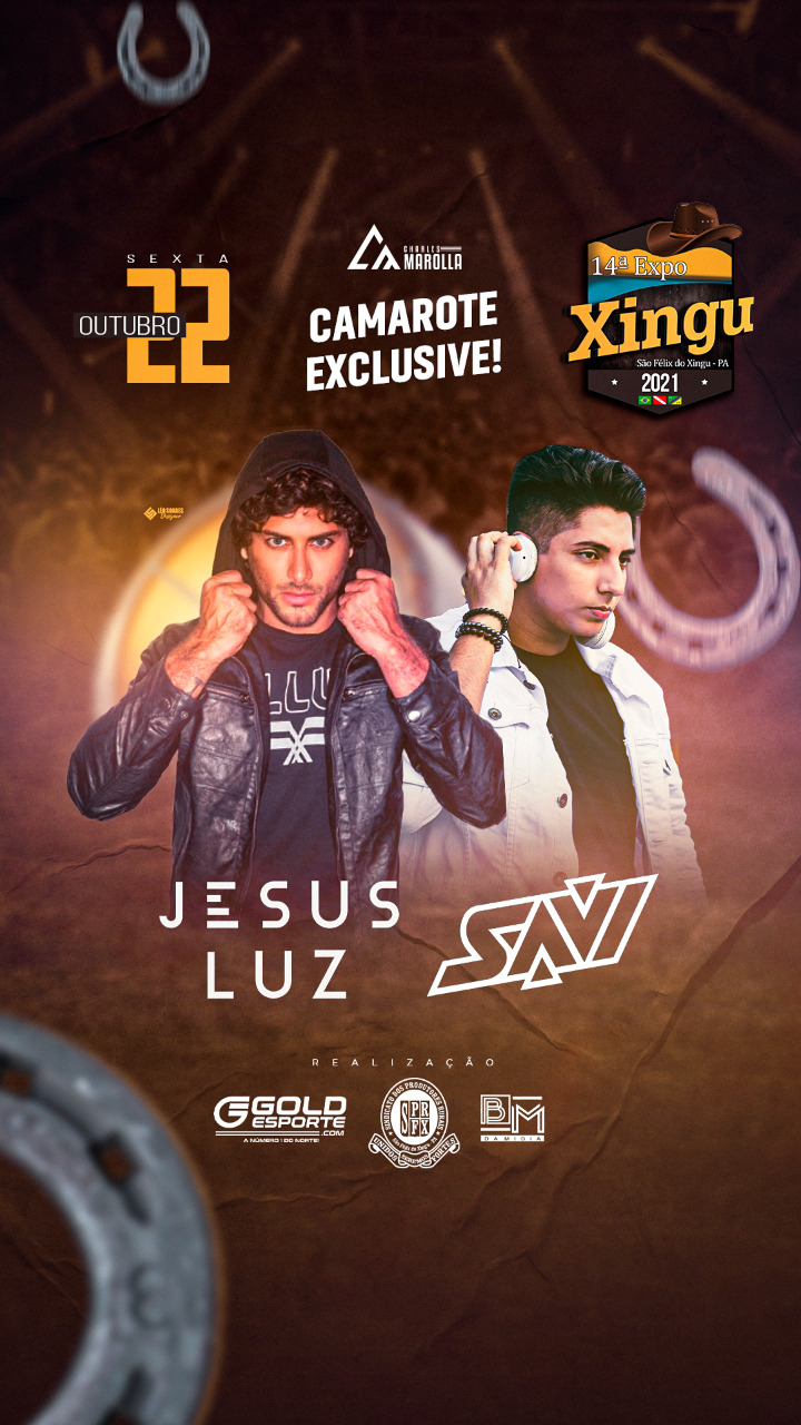 Flyer da 14ª Expo Xingu com Jesus Luz e SAVI